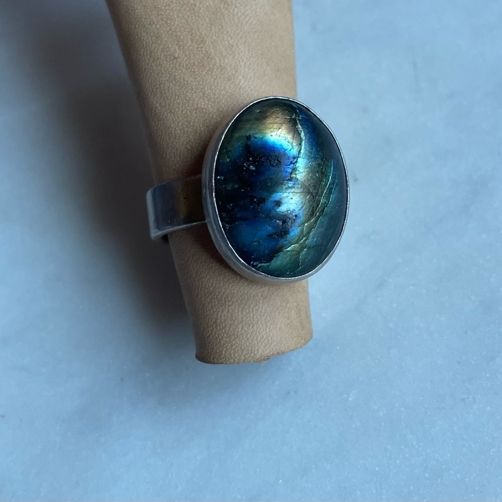 Baroni | Adjustable Silver Labradorite Ring - image 8